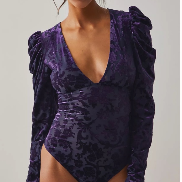 Free People Tops - Free People Magic Hour Bodysuit in Deep Sea Combo